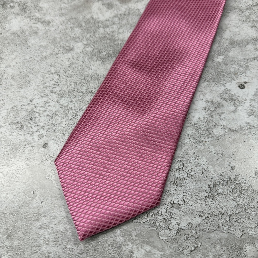 Jones New York Polyester Tie Mens One Size Pink Geometric Jacquard China Necktie